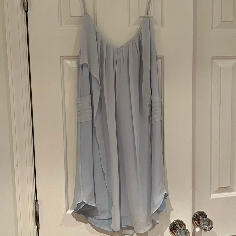 INTERMIX Chelsea Flower Silk Baby Blue Dress - Picture 3 of 7